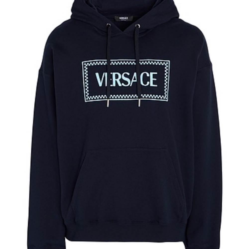 Versace Navy Hoodie with Logo
